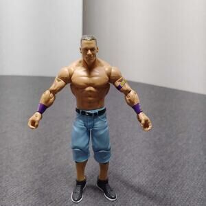 Mattel WWE John Cena Action Figure 2010 Blue Jean Shorts Wrestling Toy